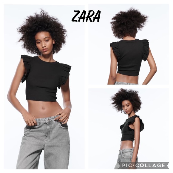 Zara ruffled crop top - Picture 1 of 5